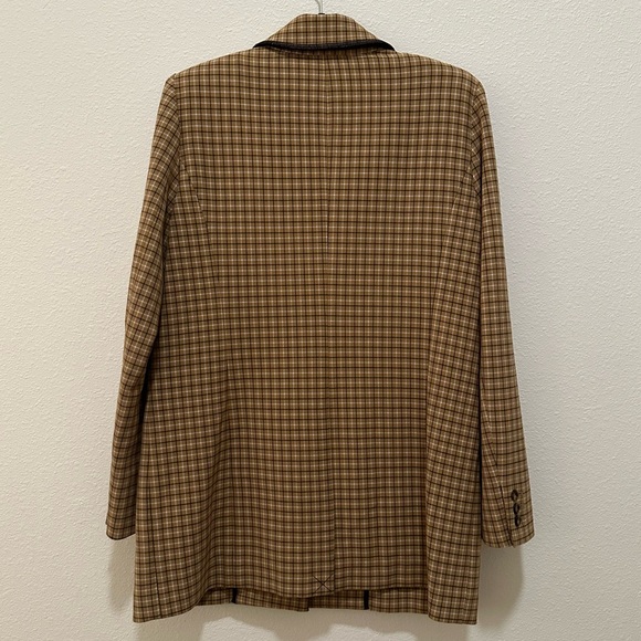 NWT Plaid Blazer Size 8 W by Worth (camel, navy, white) - Picture 3 of 6